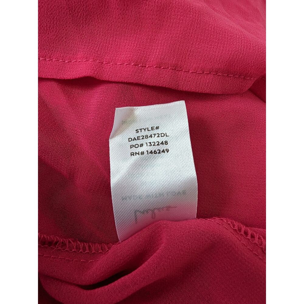 Lulus Cinched It‎ Magenta Ruffled Belted Shift Mini Dress Size Medium Pink New - Picture 9 of 9